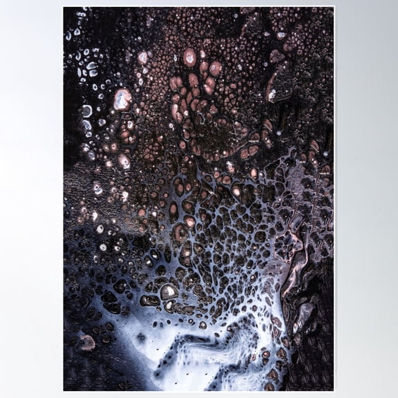 Pink Black And White Fluid Abstract Art Design Poster Wall Art, Modern Wall Decor For Living Room Bedroom, 8x12 UNFRAMED