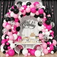 thumbnail image 1 of Pink and Black Balloon Garland Kit, 114 Pcs Hot Pink Pastel Pink Black White Confetti Latex Balloons Mouse Theme Balloon Arch for Girls Women Birthday Wedding Baby Bridal Shower Party Decorations, 1 of 17