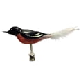 thumbnail image 1 of Pink Black Bird with Feather Tail Czech Glass Christmas Clip On Ornament, 1 of 2