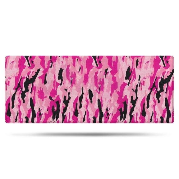 Pink Black Camo Tiger Stripes Pattern Bathroom Rugs Mat,Non Slip Microfiber Bathroom Rug,Rubber Backing,Soft Bathroom Mats for Bathroom Floor,Tub and Shower,60x24in(150x60cm)