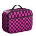 thumbnail image 1 of Pink and Black Checkered Pattern Insulated Lunch Bag Teens,Bento School Lunch Bag for Teens for Work,Picnic or Travel 10.6x7.7x4.3 Inches,12 Can Capacity, 1 of 6