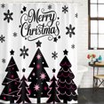 thumbnail image 1 of Pink Black Christmas Tree Waterproof Shower Curtain, Stall 36"x72" Washable Polyester Fabric Shower Curtains for Bathroom, Xmas Snowflake Decorative Bathtub Curtain Sets with Hooks, 1 of 9