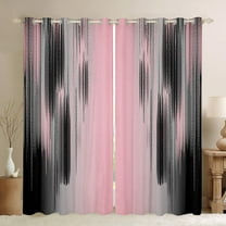 Pink and Black Curtains for Bedroom Living Room (2 Panels, 42 x 84 Inch) Modern Art 30%-50% Blackout Curtains for Kids Adults Messy Rust Darkening Drapes Gradient Stryle Window Treatments