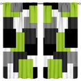 thumbnail image 1 of Pink and Black Curtains Gray White Geometric Silver Dark Abstract Square Art Curtain with Rod Pocket for Bedroom Living Room Home Decor Drapes Window Treatments 2 Panels Set 52x63, 1 of 4