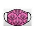 thumbnail image 1 of Pink Black Damask Pattern - 3-Ply Reusable Soft Cloth Face Covering, Unisex, Cotton Inner Layer, 1 of 3