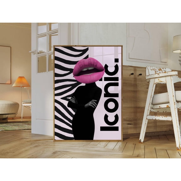 Pink Black Feminist Collage Wall Art Print, Unframed Paper Poster 8x10in