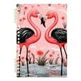 thumbnail image 1 of Pink Black Flamingos Ring Binder Notebook Journey Note Diary College Ruled Spiral Notebook Study Loose Leaf Paper A5 60 Pages, 1 of 8