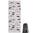 thumbnail image 1 of Pink Black Geometric Feather and Arrow Pattern Hot Yoga Mat Towel Non Slip for Hot Yoga - Quick-Drying Yoga Mat Cover with 4 Corner Pockets with Travel Bag - Hot Yoga Towel Non Slip 74"x26", 1 of 6