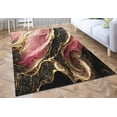 thumbnail image 1 of Pink Black Gold Marble Texture Area Rug Modern Abstract Dreamy Design Printed Carpet Indoor Non Slip Rugs Living Room Bedroom Kitchen Entryway Floor 4x5 Non-slip Washable Soft, 1 of 5