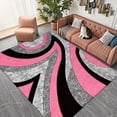thumbnail image 1 of Pink Black Grey Abstract Swirl Area Rug, 1 of 7