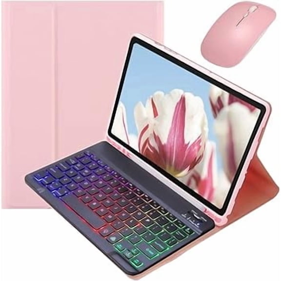 Pink & Black Keyboard Case with Mouse for iPad Pro 13" M4/M5