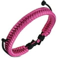 thumbnail image 1 of Pink Black Leather Cord Braided Adjustable Bracelet, 7" to 10", 1 of 2
