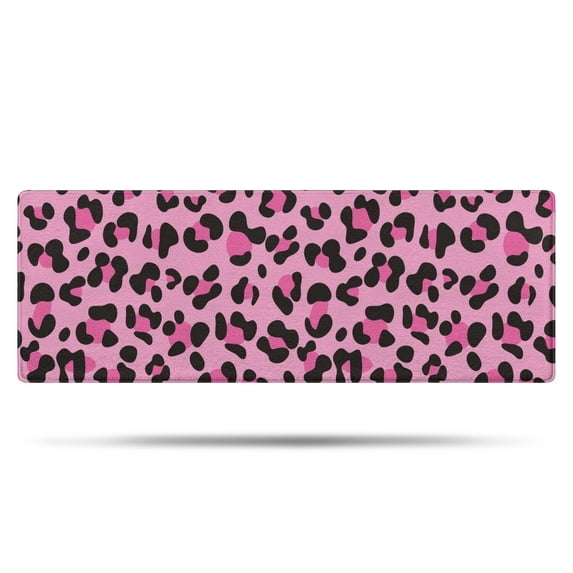 Pink and Black Of Leopard Print Bathroom Rugs Mat,Non Slip Microfiber Bathroom Rug,Rubber Backing,Soft Bathroom Mats for Bathroom Floor,Tub and Shower,47x17in(120x43cm)