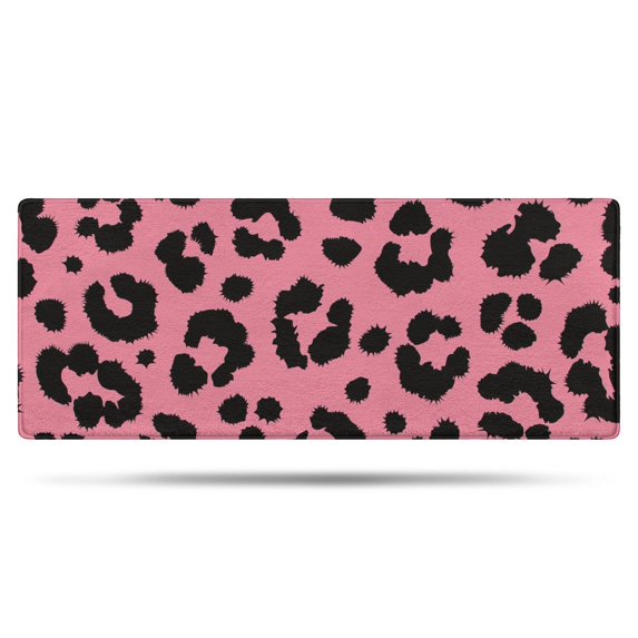 Pink and Black Of Leopard Print Bathroom Rugs Mat,Non Slip Microfiber Bathroom Rug,Rubber Backing,Soft Bathroom Mats for Bathroom Floor,Tub and Shower,60x24in(150x60cm)