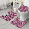 thumbnail image 1 of Pink and Black Of Leopard Print Bathroom Rugs Sets 3 Piece,Toilet Cover Set,Absorbent Non Slip Bathroom Mats Sets with U-Shaped Contour Rug Toilet Rug Set, 1 of 5