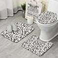 thumbnail image 1 of Pink and Black Of Leopard Print Bathroom Rugs Sets 3 Piece,Toilet Cover Set,Absorbent Non Slip Bathroom Mats Sets with U-Shaped Contour Rug Toilet Rug Set, 1 of 5