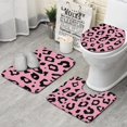 thumbnail image 1 of Pink and Black Of Leopard Print Bathroom Rugs Sets 3 Piece,Toilet Cover Set,Absorbent Non Slip Bathroom Mats Sets with U-Shaped Contour Rug Toilet Rug Set, 1 of 5