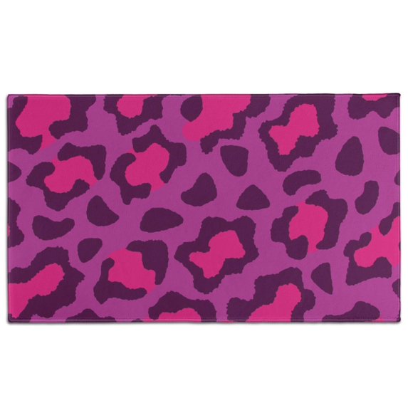 Pink and Black Of Leopard Print Door Rugs,Washable Non Slip Door Mats Indoor,Decorative Door Mats,Entry Mat Indoor for Entrance,Bedroom,Kitchen,Bathroom,17"x30"