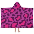 thumbnail image 1 of Pink and Black Of Leopard Print Hooded Bath Towel，50"x30" for Ages 3 To 12 Kids, Quick Dry Lightweight Soft Microfiber Hood Beach Towel Cover Up for Kids, 1 of 7