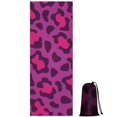 thumbnail image 1 of Pink and Black Of Leopard Print Hot Yoga Mat Towel Non Slip for Hot Yoga - Quick-Drying Yoga Mat Cover with 4 Corner Pockets with Travel Bag - Hot Yoga Towel Non Slip 70"x26", 1 of 6