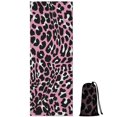 thumbnail image 1 of Pink and Black Of Leopard Print Hot Yoga Mat Towel Non Slip for Hot Yoga - Quick-Drying Yoga Mat Cover with 4 Corner Pockets with Travel Bag - Hot Yoga Towel Non Slip 70"x26", 1 of 6