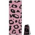 thumbnail image 1 of Pink and Black Of Leopard Print Hot Yoga Mat Towel Non Slip for Hot Yoga - Quick-Drying Yoga Mat Cover with 4 Corner Pockets with Travel Bag - Hot Yoga Towel Non Slip 74"x26", 1 of 6