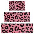 thumbnail image 1 of Pink and Black Of Leopard Print Kitchen Rugs Sets Of 3,Kitchen Runner Rugs Non Skid Washable,Decorative Kitchen Floor Mats for Kitchen,Sink,Laundry,17"x30"+ 17"x47" + 17"x59", 1 of 6