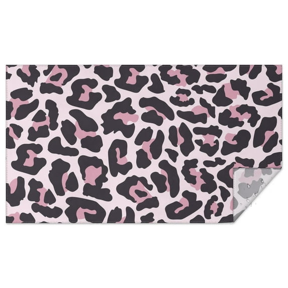Pink and Black Of Leopard Print Rectangle Tablecloth 60"x102",Waterproof Polyester Rectangle Table Cloth, Wipeable Spillproof Polyester Tablecloth for Dining, Camping, Indoor and Outdoor