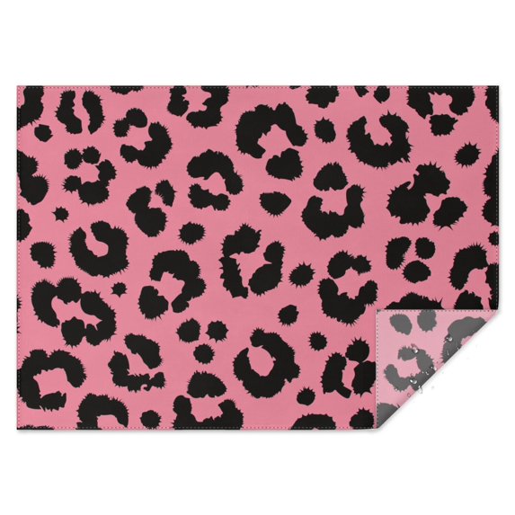 Pink and Black Of Leopard Print Rectangle Tablecloth 60"x84",Waterproof Polyester Rectangle Table Cloth, Wipeable Spillproof Polyester Tablecloth for Dining, Camping, Indoor and Outdoor