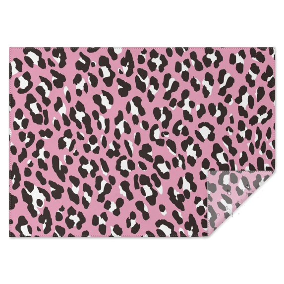 Pink and Black Of Leopard Print Rectangle Tablecloth 60"x84",Waterproof Polyester Rectangle Table Cloth, Wipeable Spillproof Polyester Tablecloth for Dining, Camping, Indoor and Outdoor