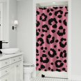 thumbnail image 1 of Pink and Black Of Leopard Print Shower Curtain 36"x72" ,Bathroom Decorative Shower Curtains Set with 12 Hooks,Modern Waterproof Washable Shower Curtain, 1 of 6