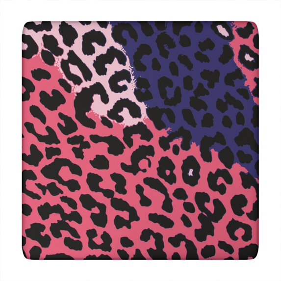 Pink and Black Of Leopard Print Square Fitted Tablecloth with Elastic Edge,Square Table Cover,Washable Elastic Table Cover for Home Kitchen Party Decor 34"x34"