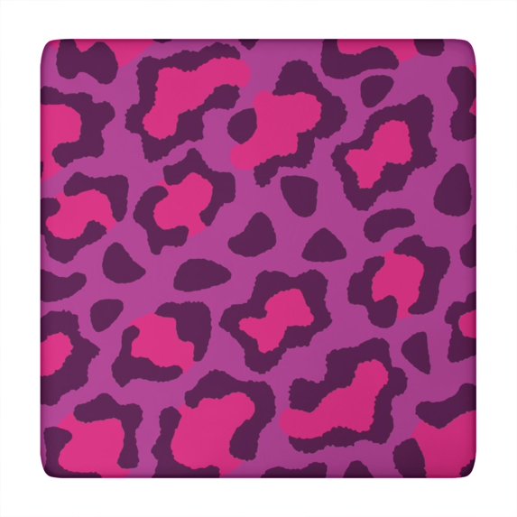 Pink and Black Of Leopard Print Square Fitted Tablecloth with Elastic Edge,Square Table Cover,Washable Elastic Table Cover for Home Kitchen Party Decor 34"x34"