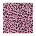 thumbnail image 1 of Pink and Black Of Leopard Print Square Fitted Tablecloth with Elastic Edge,Square Table Cover,Washable Elastic Table Cover for Home Kitchen Party Decor 34"x34", 1 of 6