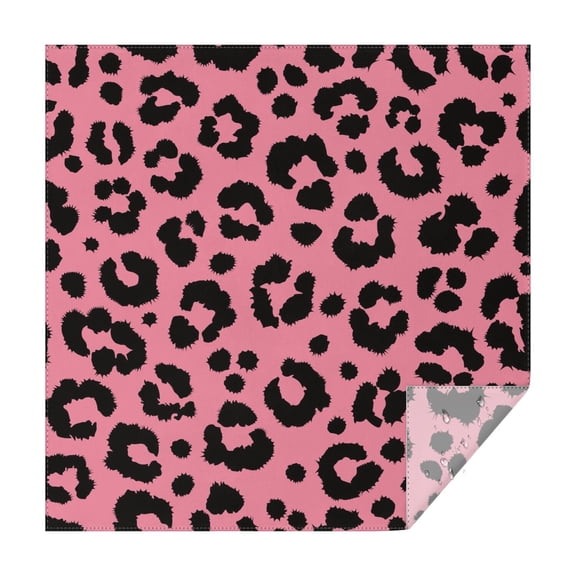 Pink and Black Of Leopard Print Square Tablecloth,Waterproof Square Table Cover,Wipeable Spillproof Washable Table Cover for Home Kitchen Party Decor 42"X42"(107x107cm)