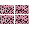 thumbnail image 1 of Pink and Black Of Leopard Print Summer Placemats Table Placemats Set Of 4-Linen Kitchen Washable Placemats Table Mats 11.8"x17.7"Non-Slip Heat Resistant, 1 of 6