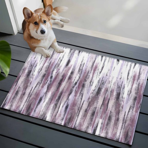 Pink Black Nostalgia Pencil Touches Front Door Rugs 2x3 ft Gradient Lines Overlay Small Rug for Entryway Non Slip Washable Bathroom Door Mat Absorbent Floor Mat for Indoor Entrance