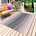 thumbnail image 1 of Pink Black Ombre Outdoor Rug 4x6 Ft, Non Slip Washable Area Rug, Modern Abstract Striped Polka Dots Patio Rugs Carpet Runner, Large Floor Mat for Indoor/Outdoor Deck Porch Camping, 1 of 8