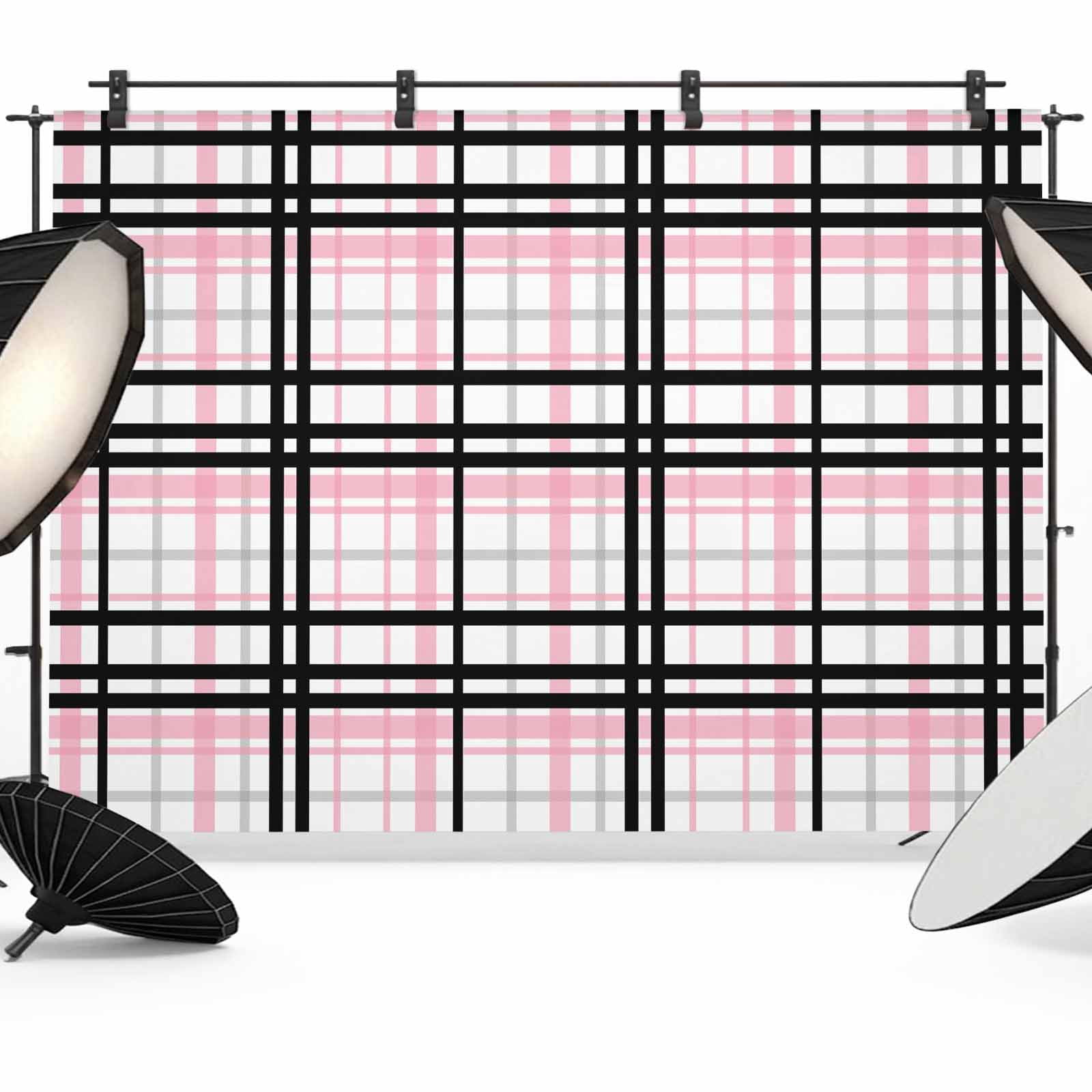 Pink Black Plaid Backdrop for Photoshoot,Photography Photo Studio ...