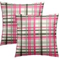 thumbnail image 1 of Pink Black Plaid Pillow Covers 18X18 Inch Spring Season Colorful Buffalo Check Valentines Day Decorative Couch Pillow Cases Set of 2 for Living Room Bedroom Home Decor, 1 of 4