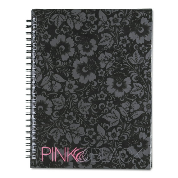 Pink & Black Professional Wirebound Notebook, Ruled, 8 1/4 x 6 1/4, 70 Sheets -JDK400015933