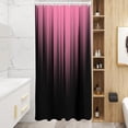 thumbnail image 1 of Pink and Black Shower Curtain Ombre Girls Cute Preppy Stall Small Single Walk in Half Size Dorm Standing Narrow Stand Up RV Home Bathroom Decor Bathtub Set with 7 Hooks, 36x72, Modern, 1 of 6