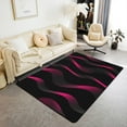 thumbnail image 1 of Pink Black Striped Area Rug for Living Room, Ombre Geometric Washable Rugs for Bedroom Home Office, Geometry Decorative Accent Rug, Modern Gradient Lines Soft Non Shedding Carpet, 5x7, 1 of 5