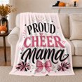 thumbnail image 1 of Pink Black And White Cheer, Hand-Lettered Cheer Graphic Style for Cheer Families And Supporters, Housewarming Gift with Cozy Flannel Blanket, Home Decor for Bedroom And Living Room And Family, 1 of 9