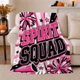 thumbnail image 1 of Pink Black And White Spirit, Bold Cheer Graphic Style for Cheerleading Fans And Team Supporters, Housewarming Gift with Cozy Flannel Blanket, Home Decor for Bedroom And Living Room And Game Room, 1 of 9