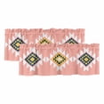 thumbnail image 1 of Pink Black Yellow Boho Curtain Valances for Windows, Kitchen Valance Window Treatments Panel 2 Pack, Simple Romantic Abstract Geometric Rod Pocket Short Curtains for Bathroom Bedroom 42 x 12 Inch, 1 of 8
