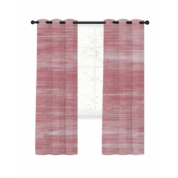 Pink Blackout Curtains for Bedroom Living Room, Modern Abstract Gradient Pink Lines Texture 45 In Long Thermal Insulated Room Darkening Drapes Grommet Window Treatments, 42 x 45 In