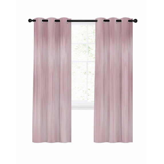 Pink Blackout Curtains, Light Blocking Print Window Curtains, Modern Abstract Art Ombre Striped Thermal Insulated Window Drapes for Living Room Kitchen Cafe 2 Panels, 55"W x 39"L