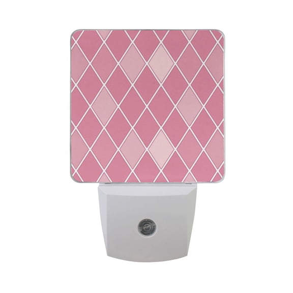 Pink Block Night Light 2 Pack LED Nightlight Plug into Wall Dusk to Dawn Sensor Soft White