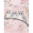 thumbnail image 1 of Pink Blossom Owls Canvas Wall Art， Suitable for Living Room， Bedroom， Nursery， Office， and Hallway Decoration., 1 of 8